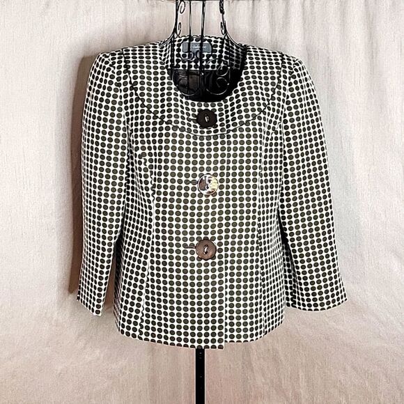 Liz Claiborne Jackets & Blazers - LIZ CLAIBORNE Brown‎ Polka Dotted Suit Jacket Size 4